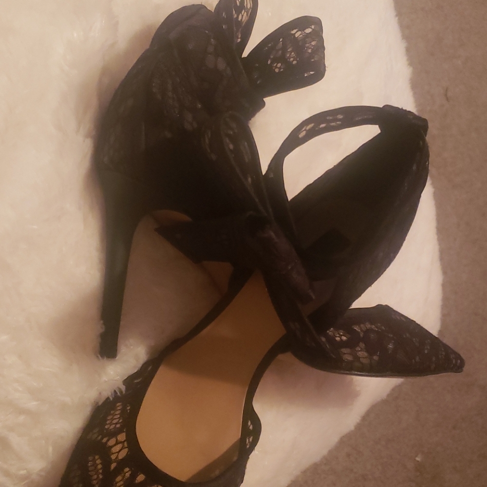 Black Lace Heels